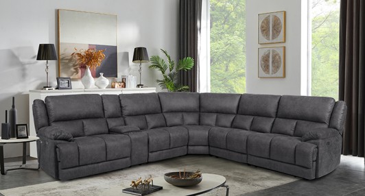 Texas Slate Dual Reclining Power Sectional